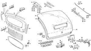 Pare-chocs, calandre et finitions exterieures - Morris Minor 1956-1971 - Morris Minor pièces détachées - Radiator & boot fittings