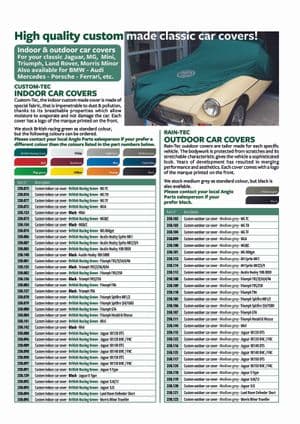housses de voiture - MGA 1955-1962 - MG pièces détachées - Car covers custom