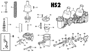 Carburettors - Austin-Healey Sprite 1958-1964 - Austin-Healey spare parts - HS2 carburettor