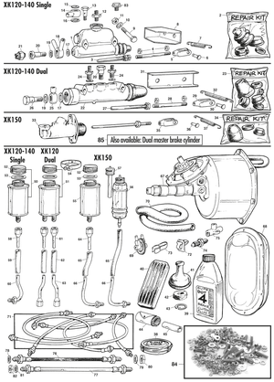 Freins avant & arrière - Jaguar XK120-140-150 1949-1961 - Jaguar-Daimler pièces détachées - Master brake & parts