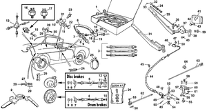 Hoses, lines & pipes - MG Midget 1958-1964 - MG spare parts - Brake lines & handbrake