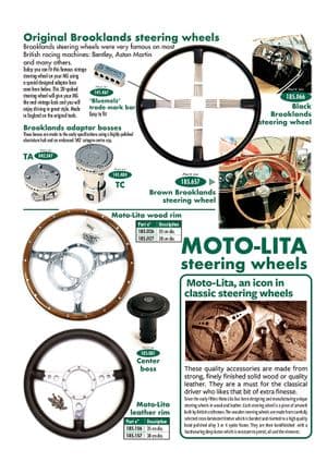 Elements interieurs - MGTC 1945-1949 - MG pièces détachées - Steering wheels & parts