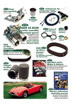 Carburettors - MGA 1955-1962 - MG spare parts - Weber carburettor & parts