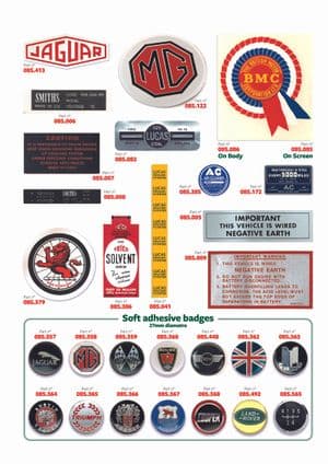 Autocollants & plaques émaillées - MGA 1955-1962 - MG pièces détachées - Stickers